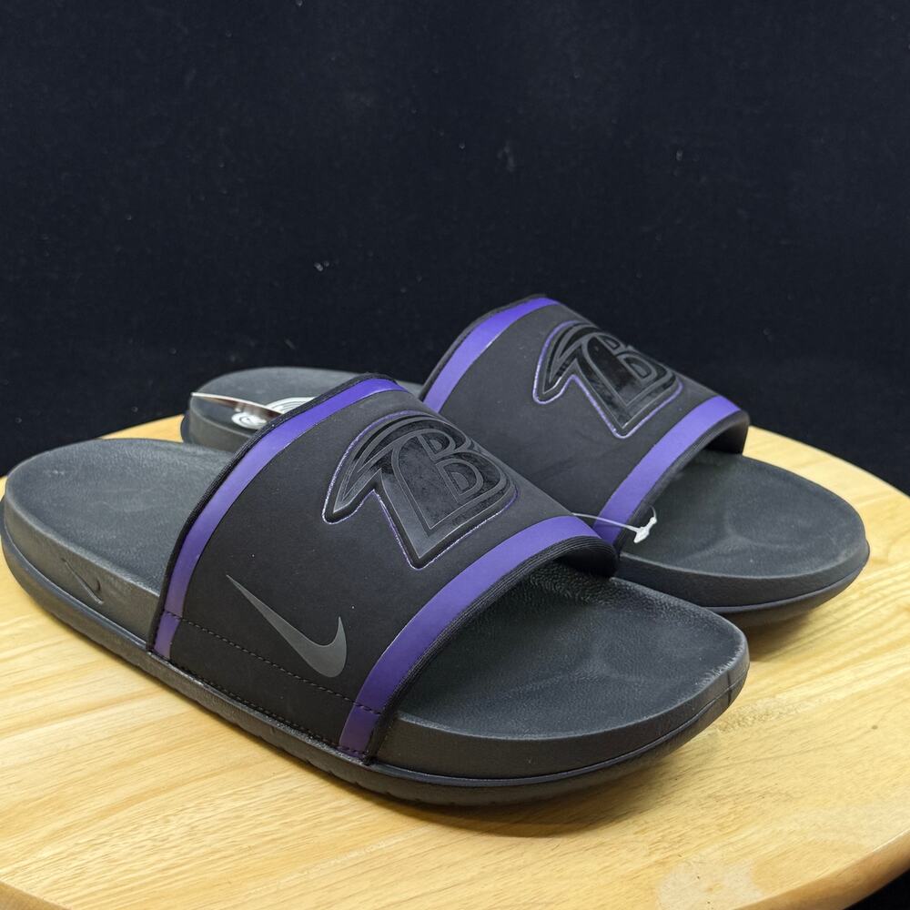 NIKE OFFCOURT SLIDE BALTIMORE RAVENS "SANDALS" BLACK-PURPLE SZ 11 [DD0546-001] - Picture 7 of 8